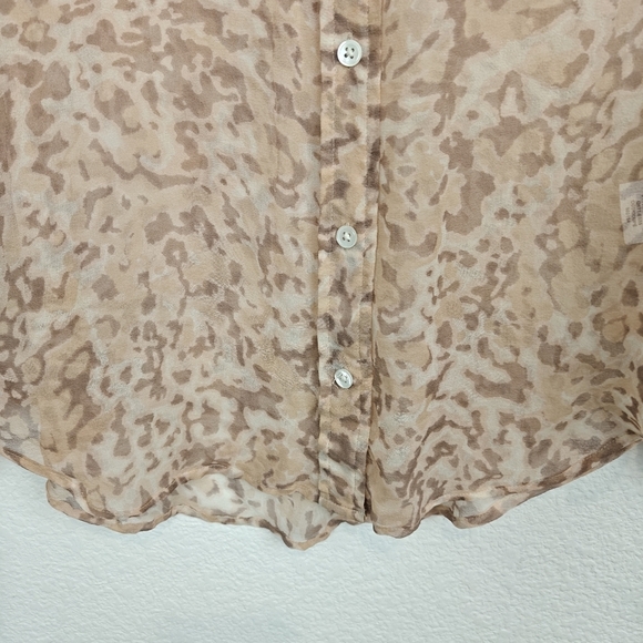 EQUIPMENT Femme Leopard Animal Print Sheer Chiffon Silk Button-Up Blouse XS - Picture 7 of 14